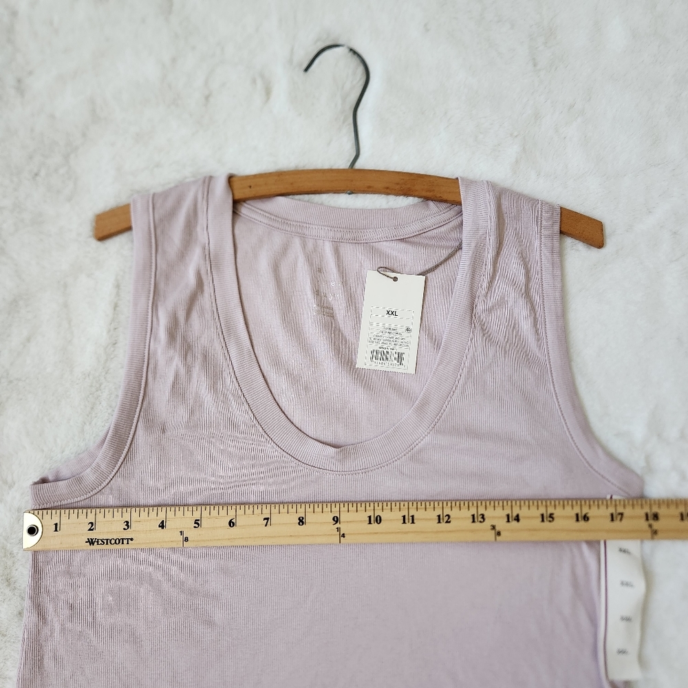 Women's Plus Size Slim Fit Rib Layer Tank Top  A New Day  Light Purple, … - Picture 7 of 9